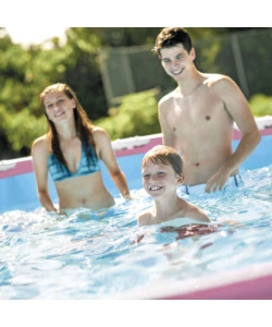 PISCINA FUORI TERRA CON STRUTTURA ROTONDA INTEX "METAL FRAME" ROSA 244X244X76 CM - COD. 28290NP