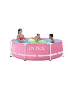 PISCINA FUORI TERRA CON STRUTTURA ROTONDA INTEX "METAL FRAME" ROSA 244X244X76 CM - COD. 28290NP