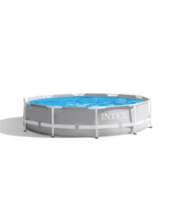 PISCINA FUORI TERRA CON STRUTTURA ROTONDA INTEX "PRISMA FRAME" GRIGIO CHIARO 305X305X76 - COD. 26700NP