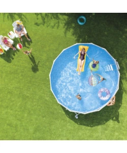 PISCINA FUORI TERRA CON STRUTTURA ROTONDA INTEX "PRISMA FRAME" GRIGIO CHIARO 457X457X122 CM - COD. 26726NP