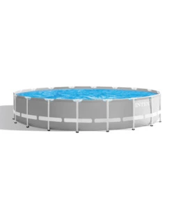 PISCINA FUORI TERRA CON STRUTTURA ROTONDA INTEX "PRISMA FRAME" GRIGIO CHIARO 549X549X122 CM - COD. 26732NP
