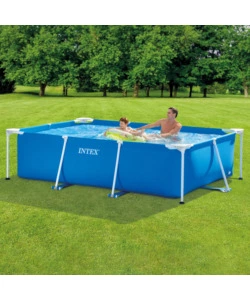 PISCINA FUORI TERRA CON STRUTTURA RETTANGOLARE INTEX "RECTANGULAR FRAME" BLU 260X160X65 CM - COD. 28271NP