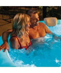 PISCINA IDROMASSAGGIO GONFIABILE INTEX "PURESPA BUBBLE GLOW DELUXE" NERO E BIANCO 4 PERSONE 196X196X71 CM - COD. 28494NP