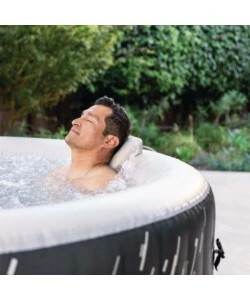 PISCINA IDROMASSAGGIO GONFIABILE INTEX "PURESPA BUBBLE GLOW DELUXE" NERO E BIANCO 4 PERSONE 196X196X71 CM - COD. 28494NP