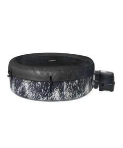 PISCINA IDROMASSAGGIO GONFIABILE INTEX "PURESPA BUBBLE GLOW DELUXE" NERO E BIANCO 4 PERSONE 196X196X71 CM - COD. 28494NP