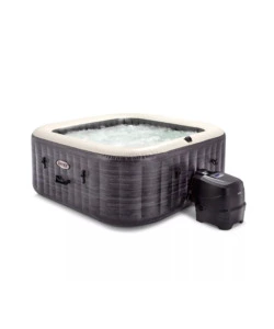 PISCINA IDROMASSAGGIO GONFIABILE INTEX "GREYSTONE DELUXE" GRIGIO EFFETTO PIETRA 4 POSTI 175X175X71 CM - COD. 28450