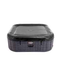 PISCINA IDROMASSAGGIO GONFIABILE INTEX "GREYSTONE DELUXE" GRIGIO EFFETTO PIETRA 6 POSTI 196X196X71 CM - COD. 28452NP