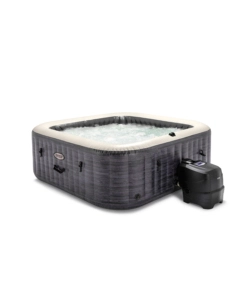 PISCINA IDROMASSAGGIO GONFIABILE INTEX "GREYSTONE DELUXE" GRIGIO EFFETTO PIETRA 6 POSTI 196X196X71 CM - COD. 28452NP