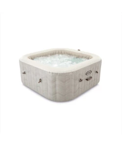 PISCINA IDROMASSAGGIO GONFIABILE INTEX "CHEVRON DELUXE" MARRONE EFFETTO RIGATO 4 POSTI 175X175X71 CM - COD. 28446NP
