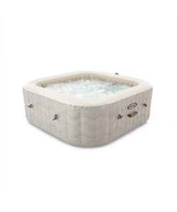 PISCINA IDROMASSAGGIO GONFIABILE INTEX "CHEVRON DELUXE" MARRONE EFFETTO RIGATO 6 PERSONE 196X196X71 CM - COD. 28472NP