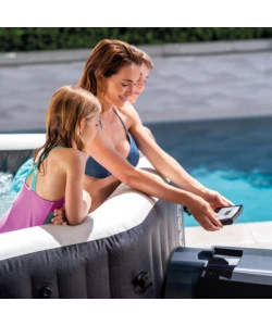 PISCINA IDROMASSAGGIO GONFIABILE INTEX "PURE SPA JET BUBBLE DELUXE" NERO 6 PERSONE 211X211X71 CM - COD. 28462