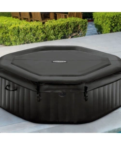 PISCINA IDROMASSAGGIO GONFIABILE INTEX "PURE SPA JET BUBBLE DELUXE" NERO 4 PERSONE 180X180X71 CM - COD. 28458
