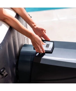 PISCINA IDROMASSAGGIO GONFIABILE INTEX "PURE SPA JET BUBBLE DELUXE" NERO 4 PERSONE 180X180X71 CM - COD. 28458