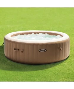PISCINA IDROMASSAGGIO GONFIABILE INTEX "PURESPA BUBBLE MASSAGE" MARRONE 8 PERSONE 236X236X71 CM - COD. 28412NP