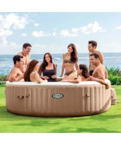 PISCINA IDROMASSAGGIO GONFIABILE INTEX "PURESPA BUBBLE MASSAGE" MARRONE 8 PERSONE 236X236X71 CM - COD. 28412NP
