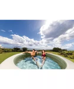 PISCINA IDROMASSAGGIO GONFIABILE INTEX "PURESPA BUBBLE MASSAGE" MARRONE 8 PERSONE 236X236X71 CM - COD. 28412NP