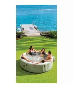 PISCINA IDROMASSAGGIO GONFIABILE INTEX "PURESPA BUBBLE MASSAGE" MARRONE 8 PERSONE 236X236X71 CM - COD. 28412NP