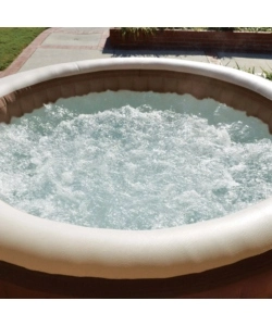PISCINA IDROMASSAGGIO GONFIABILE INTEX "PURESPA BUBBLE MASSAGE" MARRONE 8 PERSONE 236X236X71 CM - COD. 28412NP