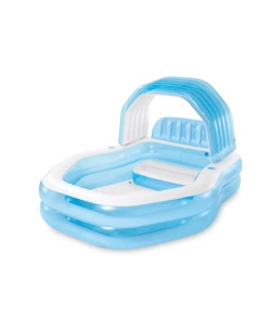 PISCINA GONFIABILE INTEX "SWIM CENTER FAMILY SUNSHADE" CON TETTOTIA PARASOLE 229X191X135 CM - COD. 57186NP