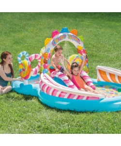 PISCINA GONFIABILE PER BAMBINI INTEX "PLAY CENTER CARAMELLE" 295X191X130 CM - COD. 57149NP