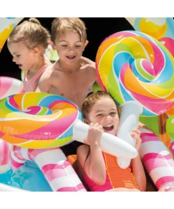 PISCINA GONFIABILE PER BAMBINI INTEX "PLAY CENTER CARAMELLE" 295X191X130 CM - COD. 57149NP