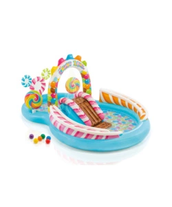 PISCINA GONFIABILE PER BAMBINI INTEX "PLAY CENTER CARAMELLE" 295X191X130 CM - COD. 57149NP