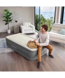 MATERASSO SINGOLO GONFIABILE INTEX "TRUAIRE COMFORT PLUSH" MARRONE 99X191X46 CM - COD. 64032