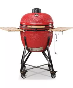 BARBECUE A CARBONE KAMADO BONO "LIMITED 25" IN CERAMICA ROSSO CON ROTELLE 83X70X90 CM