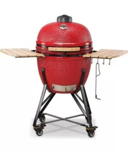 BARBECUE A CARBONE KAMADO BONO "GRANDE 23" IN CERAMICA ROSSO CON ROTELLE 76X66X90 CM