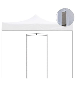 TELO LATERALE CON PORTA AVVOLGIBILE PER GAZEBO RIVIERA IN TESSUTO IMPERMEABILE E ANTI UV BIANCO 2X2 M