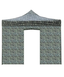 TELO LATERALE CON PORTA AVVOLGIBILE PER GAZEBO RIVIERA IN TESSUTO IMPERMEABILE E ANTI UV VERDE EFFETTO MILITARE 3X3 M