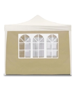 TELO LATERALE CON FINESTRE PER GAZEBO RIVIERA IN TESSUTO BEIGE 3X3 M