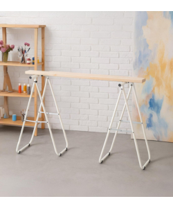 CAVALLETTO PIEGHEVOLE IN METALLO EASY SYSTEM BIANCO 62X35X75 CM