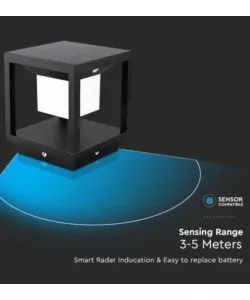 LAMPADA LED SOLARE DA TERRA DA ESTERNO VTAC NERO 3000K