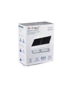 LAMPADA LED SOLARE A MURO DA ESTERNO VTAC BIANCO 4000K