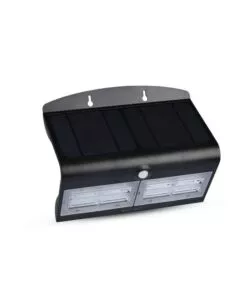 LAMPADA LED SOLARE A MURO DA ESTERNO VTAC NERO 4000K