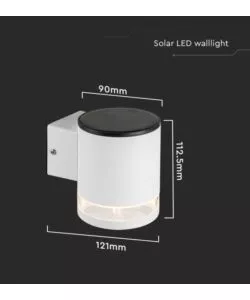 APPLIQUE LED DA ESTERNO VTAC BIANCO CILINDRICO 3000K