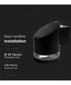 APPLIQUE LED DA ESTERNO VTAC NERO CILIDRICA OBLIQUA 3000K