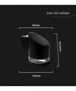 APPLIQUE LED DA ESTERNO VTAC NERO CILIDRICA OBLIQUA 3000K