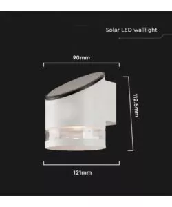 APPLIQUE LED DA ESTERNO VTAC BIANCO CILIDRICA OBLIQUA 3000K
