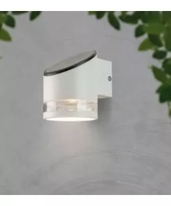 APPLIQUE LED DA ESTERNO VTAC BIANCO CILINDRICA OBLIQUA CON SENSORE 3000K