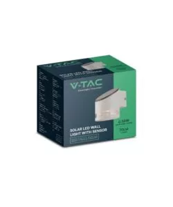 APPLIQUE LED DA ESTERNO VTAC BIANCO CILINDRICA OBLIQUA CON SENSORE 3000K