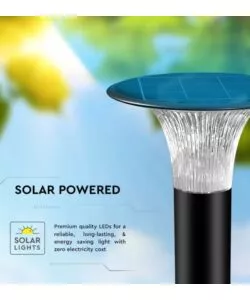 PALO LED SOLARE DA TERRA VTAC NERO 6000K+4000K