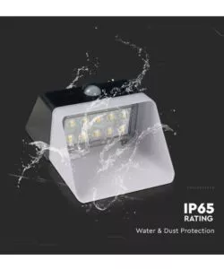 APPLIQUE LED DA ESTERNO VTAC NERO CON SENSORE 4000K