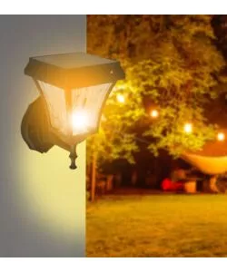 APPLIQUE LED SOLARE A MURO DA ESTERNO VTAC NERO 3000+4000+6000K