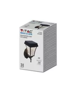 APPLIQUE LED SOLARE A MURO DA ESTERNO VTAC NERO 3000+4000+6000K