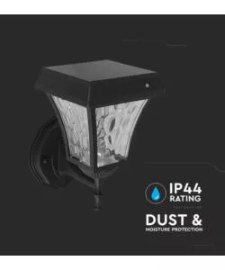 APPLIQUE LED SOLARE A MURO DA ESTERNO VTAC NERO 3000+4000+6000K