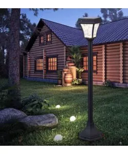 PALO LED SOLARE  DA ESTERNO VTAC NERO 3000+4000+6000K