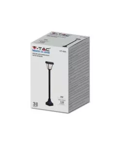 PALO LED SOLARE  DA ESTERNO VTAC NERO 3000+4000+6000K