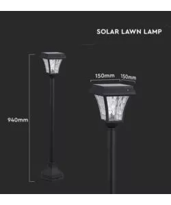 PALO LED SOLARE  DA ESTERNO VTAC NERO 3000+4000+6000K
